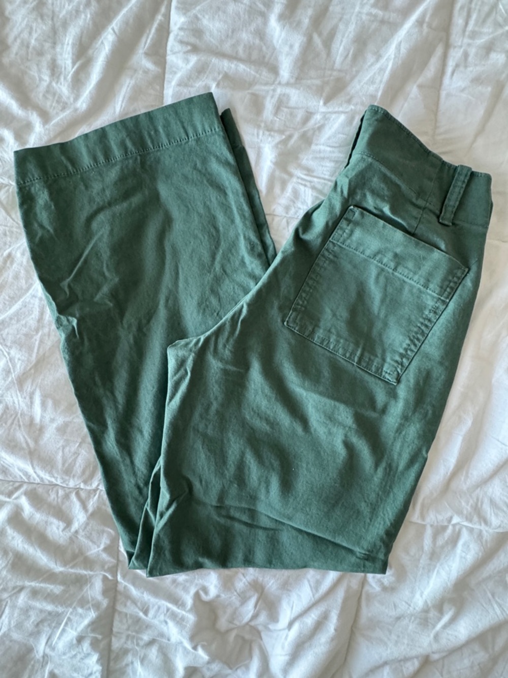 A New Day Green High Rise Cotton Straight Leg Pants Size 2